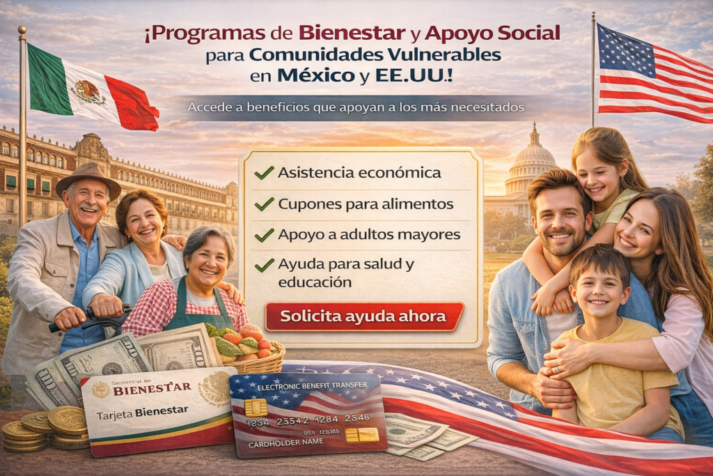 ❤️‍🩹 Programas de bienestar y apoyo social para comunidades vulnerables en México y EE. UU.